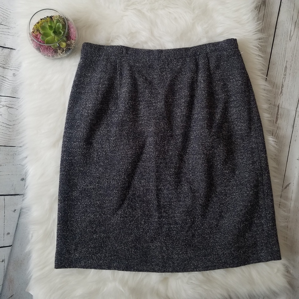 Talbots tweed gray career wool skirt size 14
